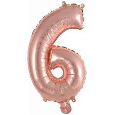  Rose Gold 6-os szám fólia lufi 45 cm party kellék