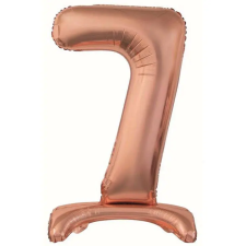  Rose Gold 7-es szám fólia lufi talppal 74 cm party kellék