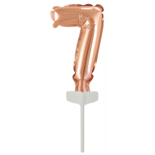 Rose Gold 7-es szám fólia lufi tortára 13 cm party kellék