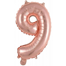  Rose Gold 9-es szám fólia lufi 45 cm party kellék
