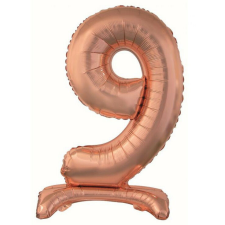 Rose Gold 9-es szám fólia lufi talppal 74 cm party kellék