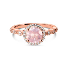  Rose Gold Dreamy Rose Quartz ezüst gyűrű 6 gyűrű