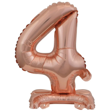  Rose Gold mini 4-es szám fólia lufi talppal 38 cm party kellék