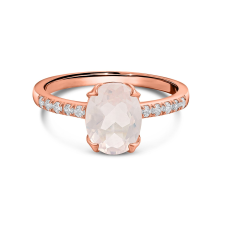  Rose Gold Splendid rózsakvarc ezüst gyűrű gyűrű