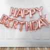  Rose gold színű Happy Birthday lufi füzér
