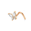  Rosegold Színű Rozsdamentes Acélból Készült Pillangó Díszes Orrpiercing