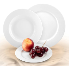 ROTBERG 1201BAS001 Basic porcelán mélytányér szett 22cm 6db fehér tányér és evőeszköz