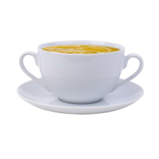 ROTBERG Leveses csésze+alj, ROTBERG, fehér, 35 cl, 6 db-os szett "Basic" tányér és evőeszköz