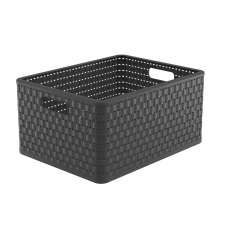  Rotho Country műanyag tároló doboz, 28L, antracit bútor