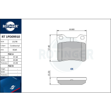 Rotinger fékbetétkészlet, tárcsafék ROTINGER RT 1PD09910 autóalkatrész