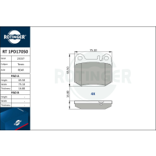 Rotinger fékbetétkészlet, tárcsafék ROTINGER RT 1PD17050 autóalkatrész