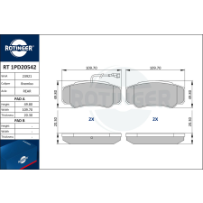 Rotinger fékbetétkészlet, tárcsafék ROTINGER RT 1PD20542 autóalkatrész
