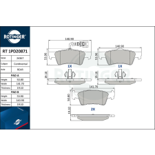 Rotinger fékbetétkészlet, tárcsafék ROTINGER RT 1PD20871 autóalkatrész