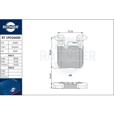 Rotinger fékbetétkészlet, tárcsafék ROTINGER RT 1PD26600 autóalkatrész