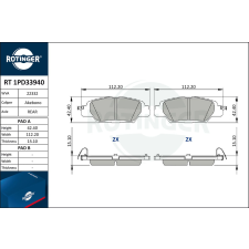 Rotinger fékbetétkészlet, tárcsafék ROTINGER RT 1PD33940 autóalkatrész