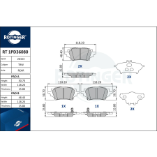 Rotinger fékbetétkészlet, tárcsafék ROTINGER RT 1PD36080 autóalkatrész