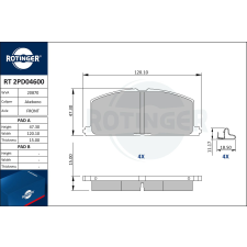 Rotinger fékbetétkészlet, tárcsafék ROTINGER RT 2PD04600 autóalkatrész