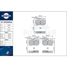 Rotinger fékbetétkészlet, tárcsafék ROTINGER RT 2PD04934 autóalkatrész