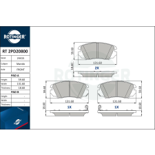Rotinger fékbetétkészlet, tárcsafék ROTINGER RT 2PD20800 autóalkatrész