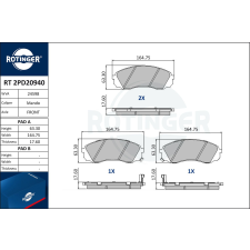 Rotinger fékbetétkészlet, tárcsafék ROTINGER RT 2PD20940 autóalkatrész