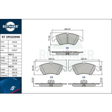 Rotinger fékbetétkészlet, tárcsafék ROTINGER RT 2PD20990 autóalkatrész