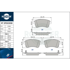 Rotinger fékbetétkészlet, tárcsafék ROTINGER RT 2PD22030 autóalkatrész
