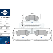 Rotinger fékbetétkészlet, tárcsafék ROTINGER RT 2PD24840 autóalkatrész