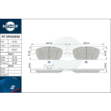 Rotinger fékbetétkészlet, tárcsafék ROTINGER RT 2PD24950 autóalkatrész