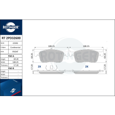 Rotinger fékbetétkészlet, tárcsafék ROTINGER RT 2PD32600 autóalkatrész