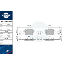 Rotinger fékbetétkészlet, tárcsafék ROTINGER RT 2PD32990 autóalkatrész