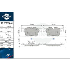 Rotinger fékbetétkészlet, tárcsafék ROTINGER RT 2PD33840 autóalkatrész