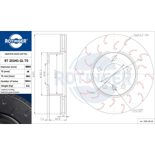 Rotinger féktárcsa ROTINGER RT 20345-GL T9 féktárcsa