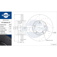 Rotinger féktárcsa ROTINGER RT 21016-GL T3 féktárcsa