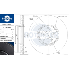 Rotinger féktárcsa ROTINGER RT 21090-GL féktárcsa