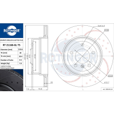 Rotinger féktárcsa ROTINGER RT 21168-GL T5 féktárcsa