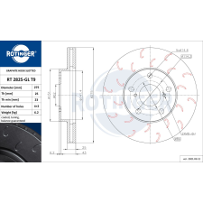 Rotinger féktárcsa ROTINGER RT 2825-GL T9 féktárcsa