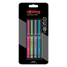 Rotring Tűfilc készlet, 0,4 mm, ROTRING &quot;Liner&quot;, 4 különböző szín filctoll, marker