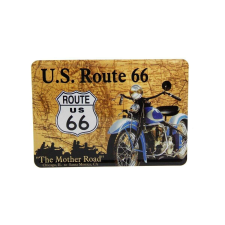Route US 66 fémképeslap borítékkal "The Mother Road, Chicago" party kellék