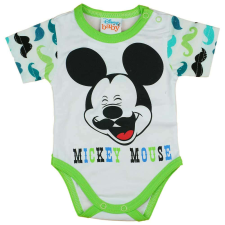 Rövid ujjú baba body bajszos Mickey egér mintával zöld kombidressz, body