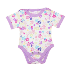 Rövid ujjú dupla patentos baba body kombidressz, body