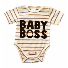  Rövid ujjú dupla patentos " Baby Boss" feliratú baba body kombidressz, body