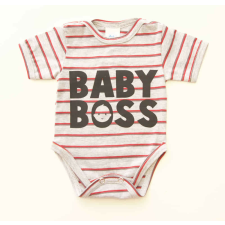  Rövid ujjú dupla patentos &quot; Baby Boss&quot; feliratú baba body kombidressz, body