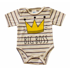 Rövid ujjú dupla patentos " Big Boss" feliratú baba body kombidressz, body