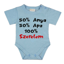 Rövid ujjú feliratos baba body kombidressz, body