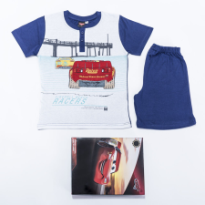  Rövid ujjú pamut gyerek pizsama - Verdák - versenyzős - sötétkék - 98 gyerek hálóing, pizsama