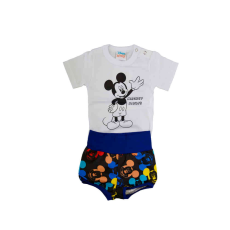  Rövidnadrágos kisfiú babaruha szett Mickey egér mintával - 56-os méret
