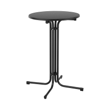 ROYAL CATERING Bárasztal - Ø 70 cm - összecsukható - fekete bútor