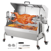 ROYAL CATERING Elektromos malacsütő rozsdamentes acél forgónyárs 52W 90 kg teherbírás BBQ grill grillkocsi grillnyárs