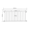 ROYAL CATERING Franciaerkély korlát, antracit , porszórt acél korlát 184x90 cm