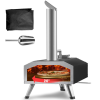 ROYAL CATERING Hordozható kültéri pizzasütő 304,8 mm-es pizzához, gáz- és fatüzelésű pellet-, faszenes pizzasütő, tartozékokkal